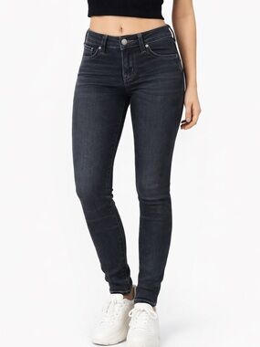 Silver Jeans Aiko Mid Super Skinny Size 25 Dark Indigo